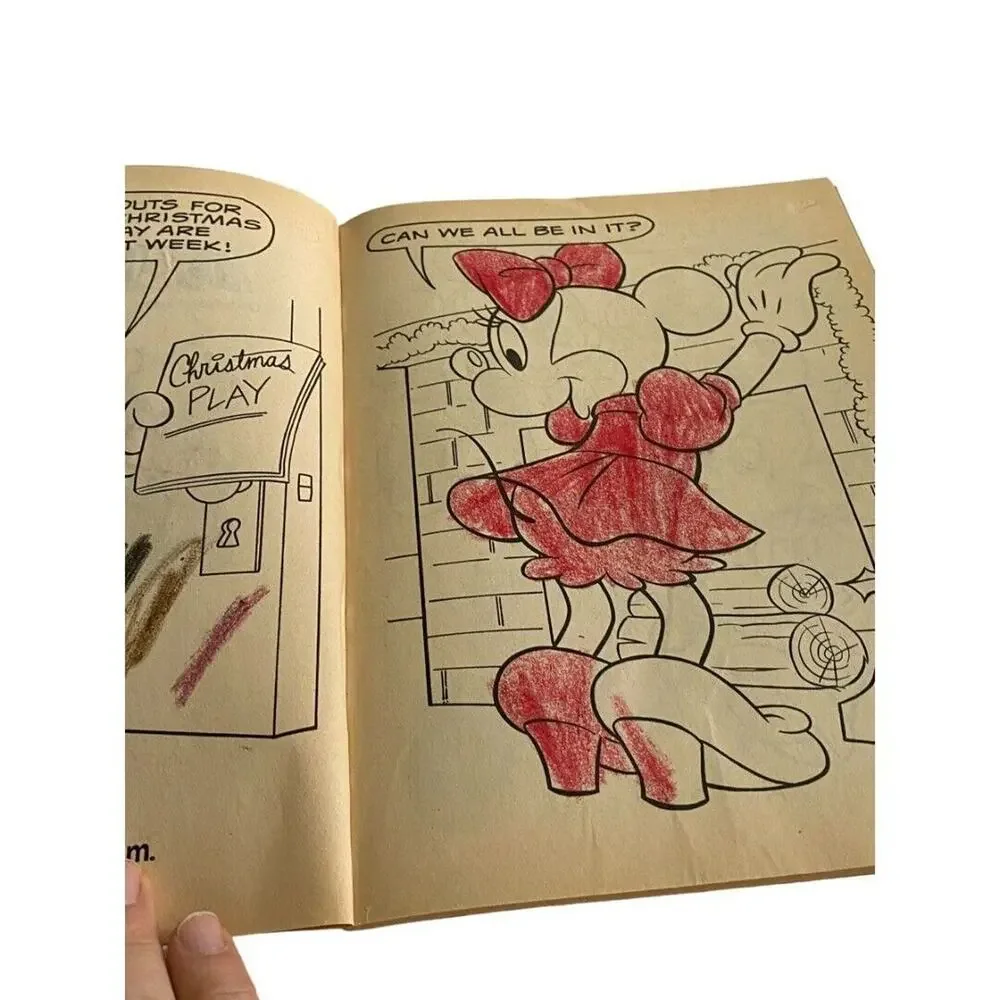 Vintage Mickey Mouse Christmas Fantasy Coloring Book Golden Holiday '87